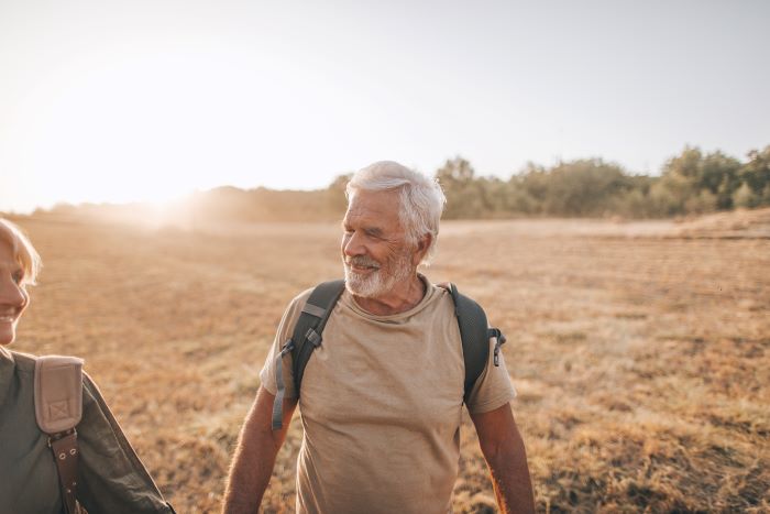 Older man hiking